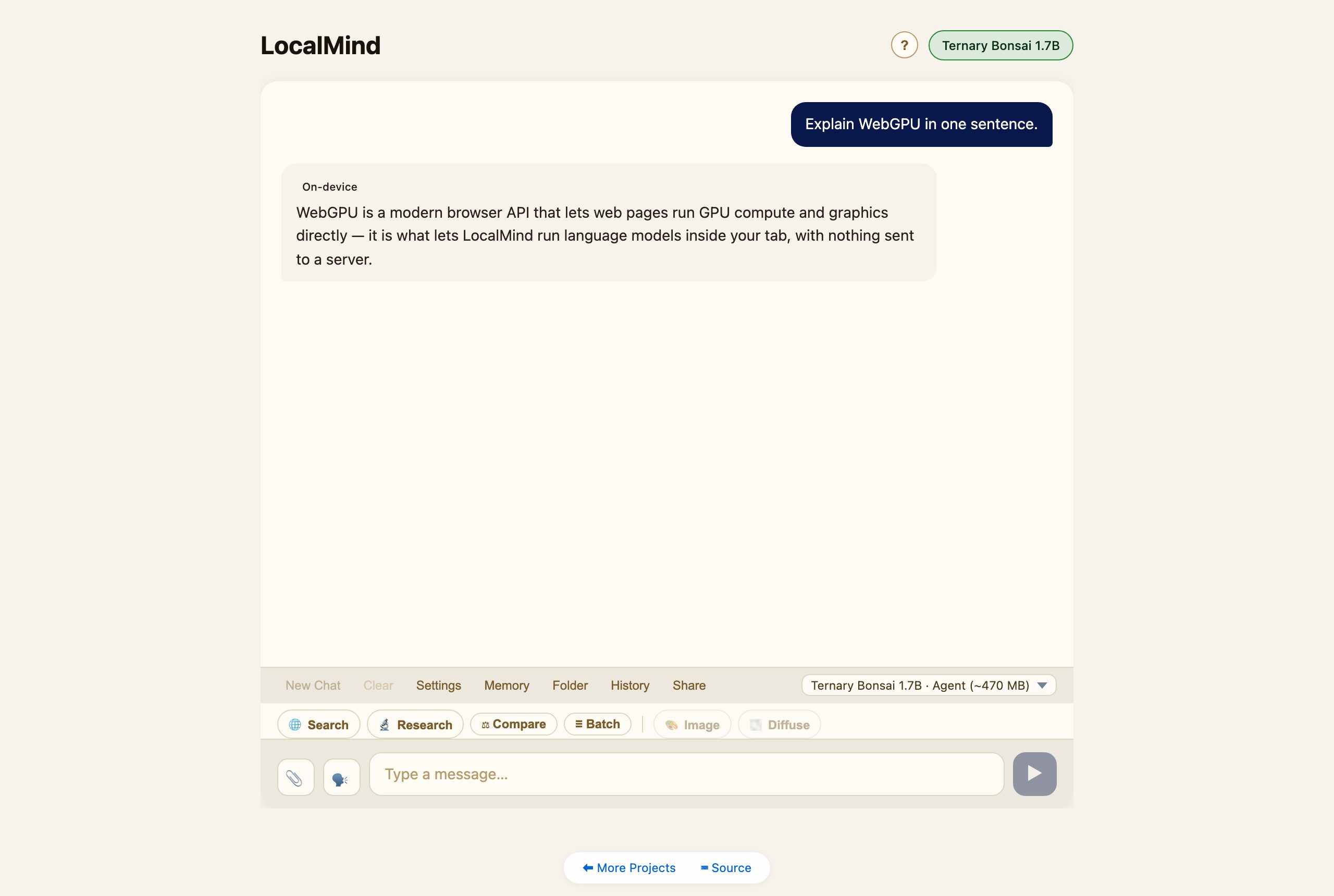 LocalMind chat